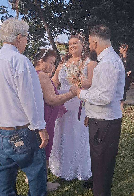Alana and John-Michael at their wedding